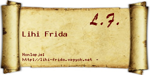 Lihi Frida névjegykártya